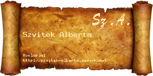 Szvitek Alberta névjegykártya